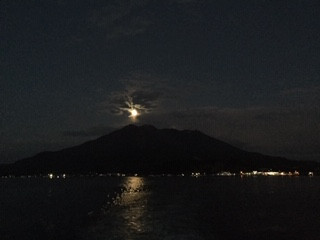 夜の桜島
